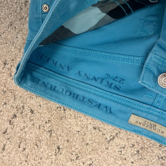 Burberry Brit Sz 27  Blue Cropped Ankle Jeans Slim Fit EUC - Picture 12 of 14